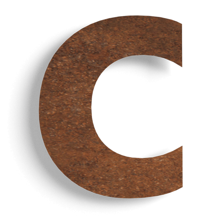 Αριθμός από ατσάλι corten c - 15 cm