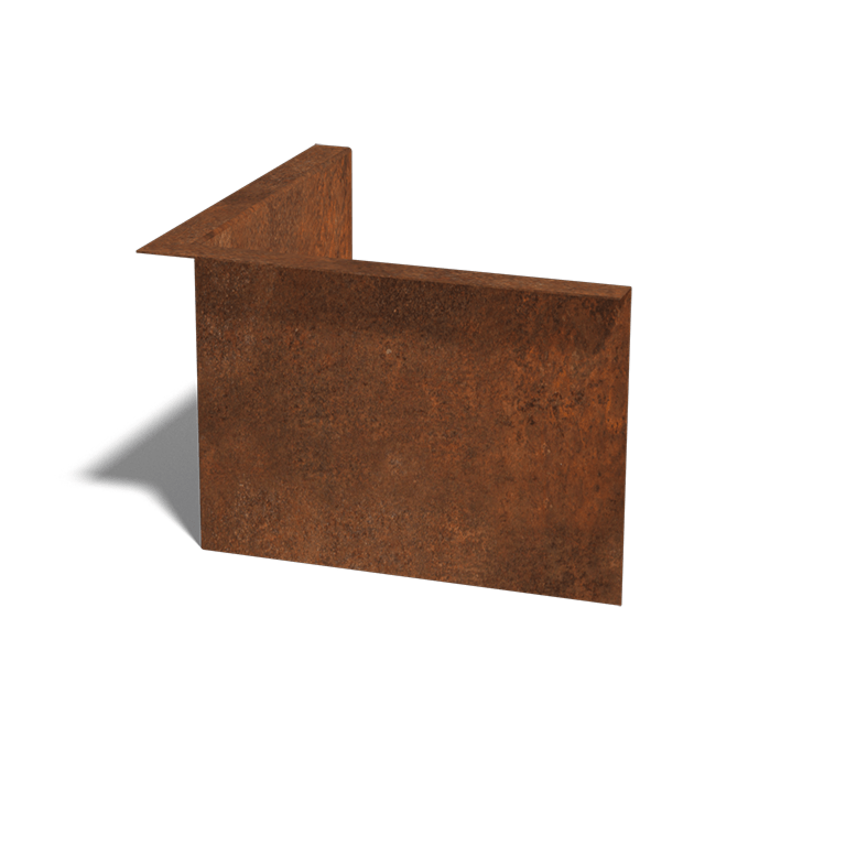 Χωρίσματα γκαζόν από ατσάλι corten γωνιακό 22 cm εσωτερική γωνία