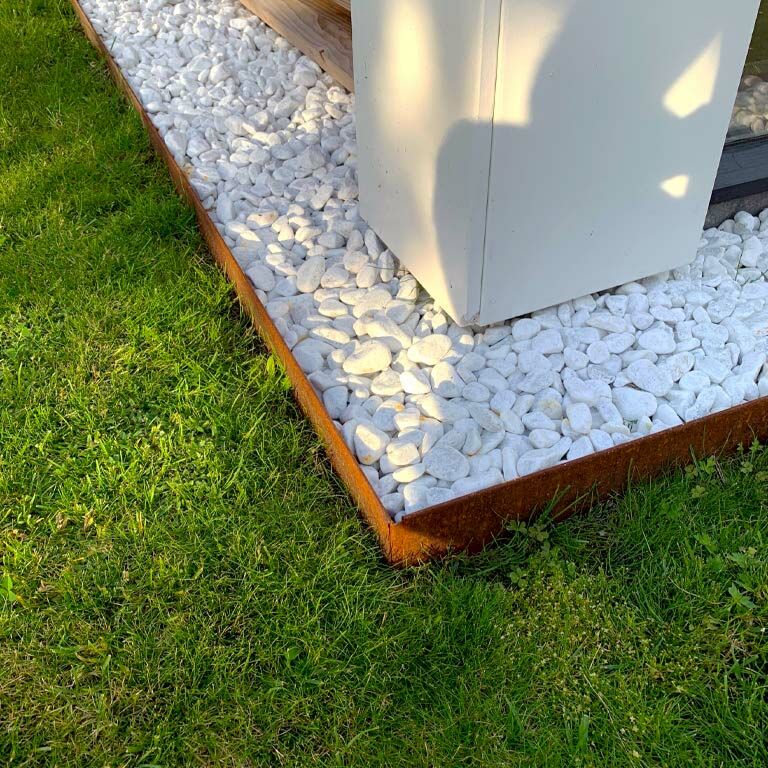 Χωρίσματα γκαζόν από ατσάλι corten επίπεδο 13 cm (μήκος 150 cm)