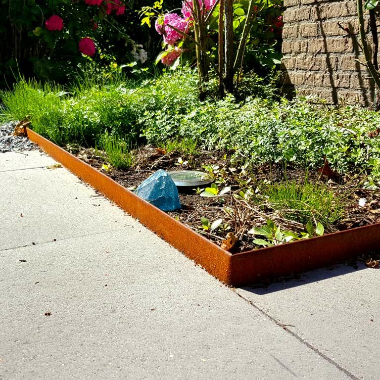 Χωρίσματα γκαζόν από ατσάλι corten επίπεδο 23 cm (μήκος 150 cm)
