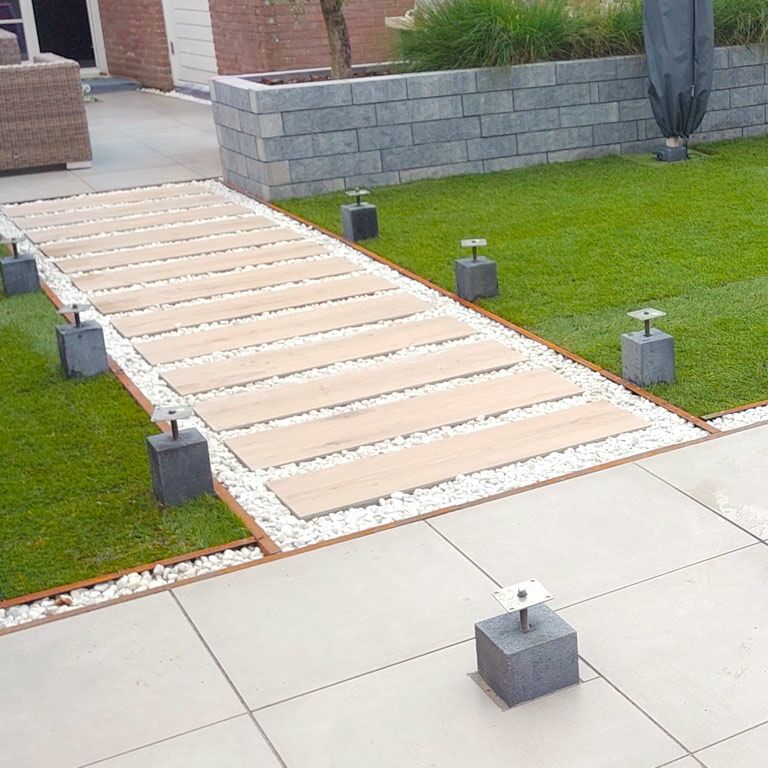 Χωρίσματα γκαζόν από ατσάλι corten γωνιακό 22 cm (μήκος 240 cm)