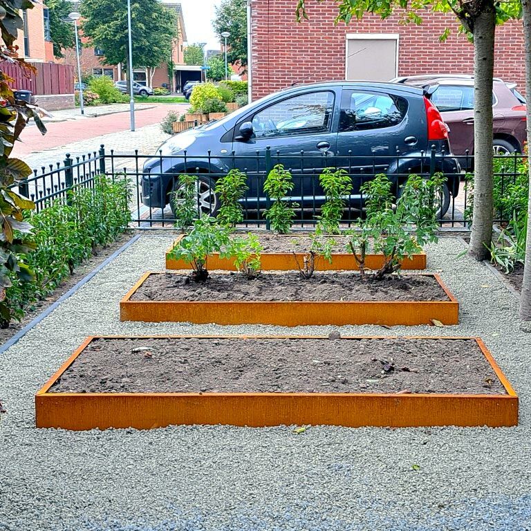 Χωρίσματα γκαζόν από ατσάλι corten γωνιακό 22 cm (μήκος 240 cm)