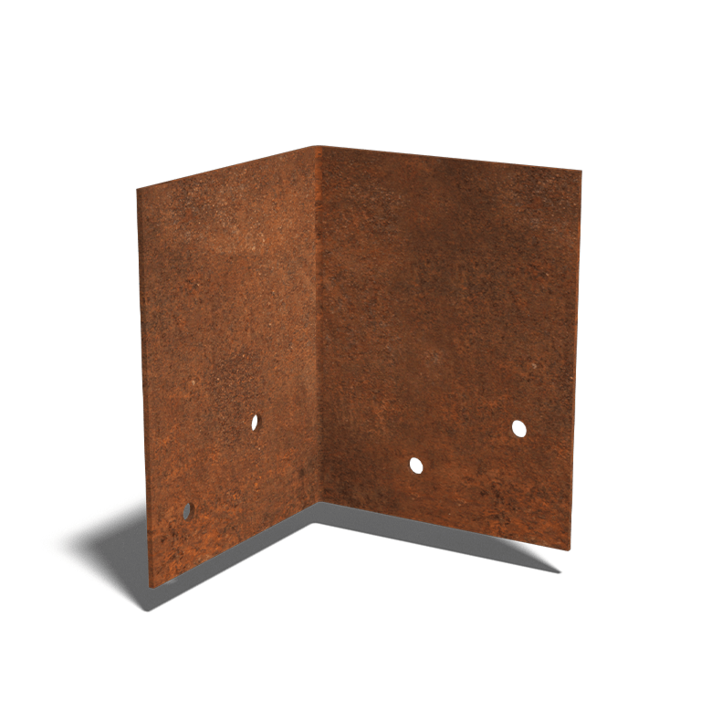 βάση σύνδεσης Στρώμα χάλυβα Corten 90º 12 - 15 cm