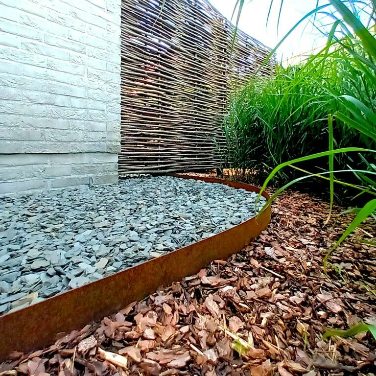Χωρίσματα γκαζόν από ατσάλι corten ίσιο 15 cm (μήκος 150 cm)