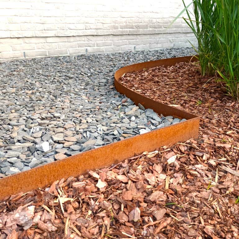 Χωρίσματα γκαζόν από ατσάλι corten ίσιο 15 cm (μήκος 150 cm)