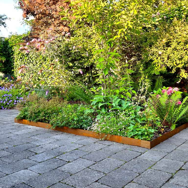 Χωρίσματα γκαζόν από ατσάλι corten ίσιο 15 cm (μήκος 240 cm)