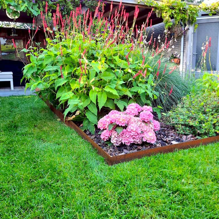 Χωρίσματα γκαζόν από ατσάλι corten ίσιο 15 cm (μήκος 240 cm)