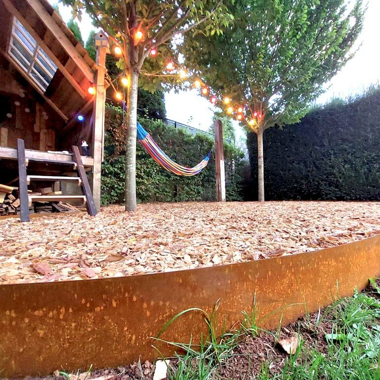 Χωρίσματα γκαζόν από ατσάλι corten ίσιο 25 cm (μήκος 240 cm)