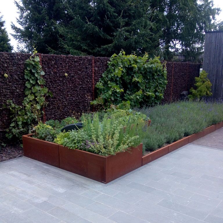 Τοιχίο αντιστήριξης από ατσάλι corten ίσιο 100 cm (ύψος 30 cm)