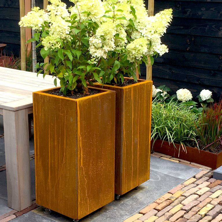 Ζαρντινιέρα από χάλυβα corten Μαϊάμι 40 x 40 cm