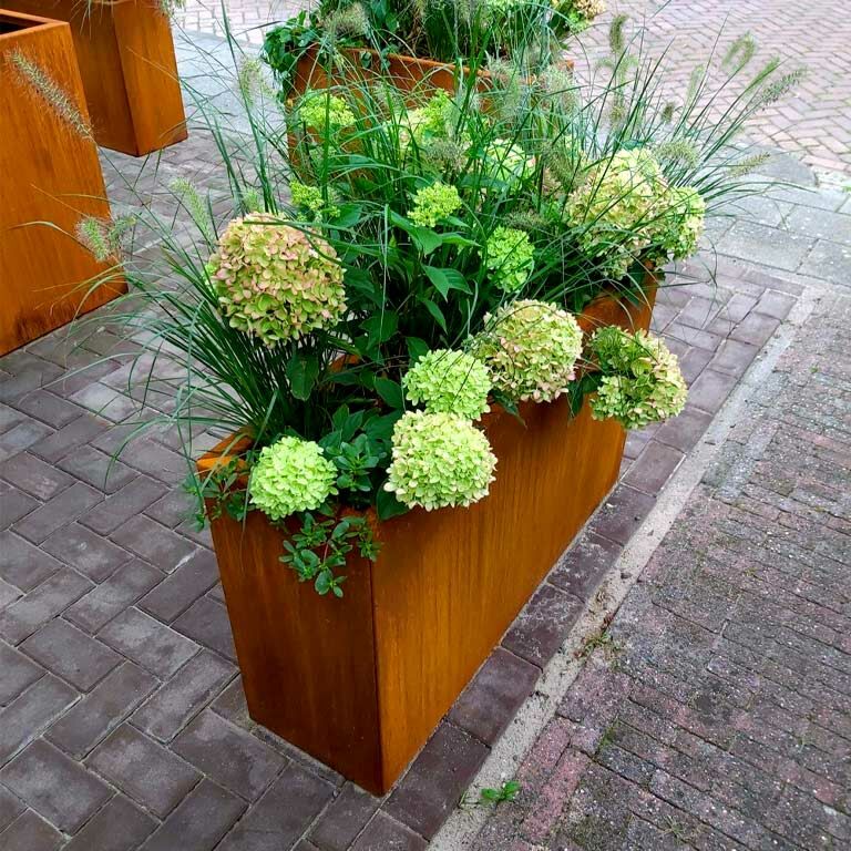 Ζαρντινιέρα από χάλυβα corten Τέξας 30 x 100 cm