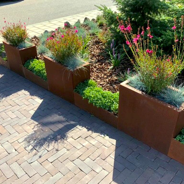 Ζαρντινιέρα από χάλυβα corten Τέξας 30 x 60 cm