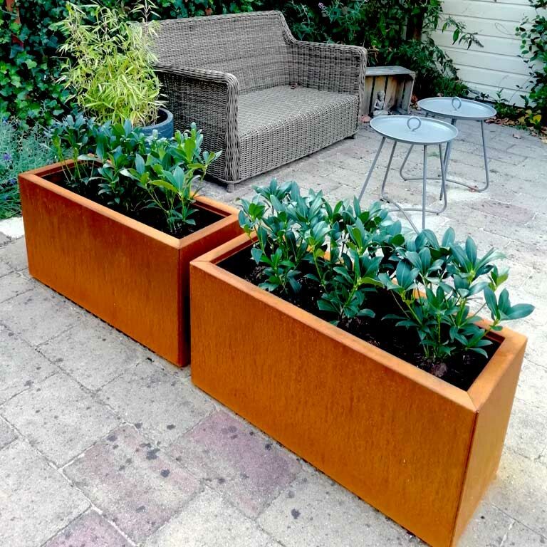 Ζαρντινιέρα από χάλυβα corten Τέξας 30 x 80 cm