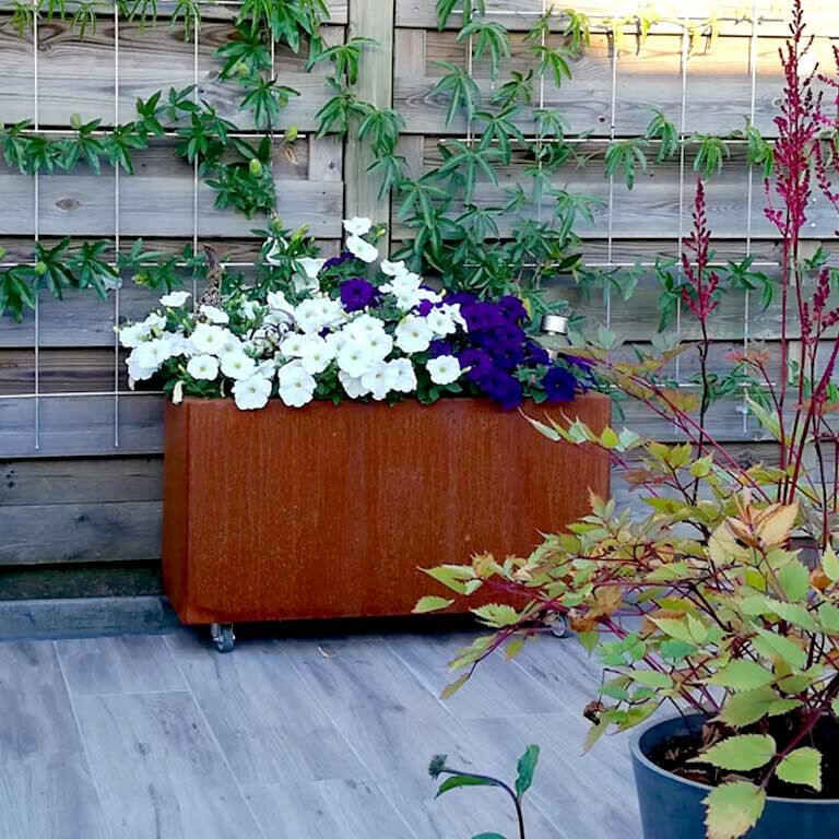 Ζαρντινιέρα από χάλυβα corten Τέξας 30 x 80 cm