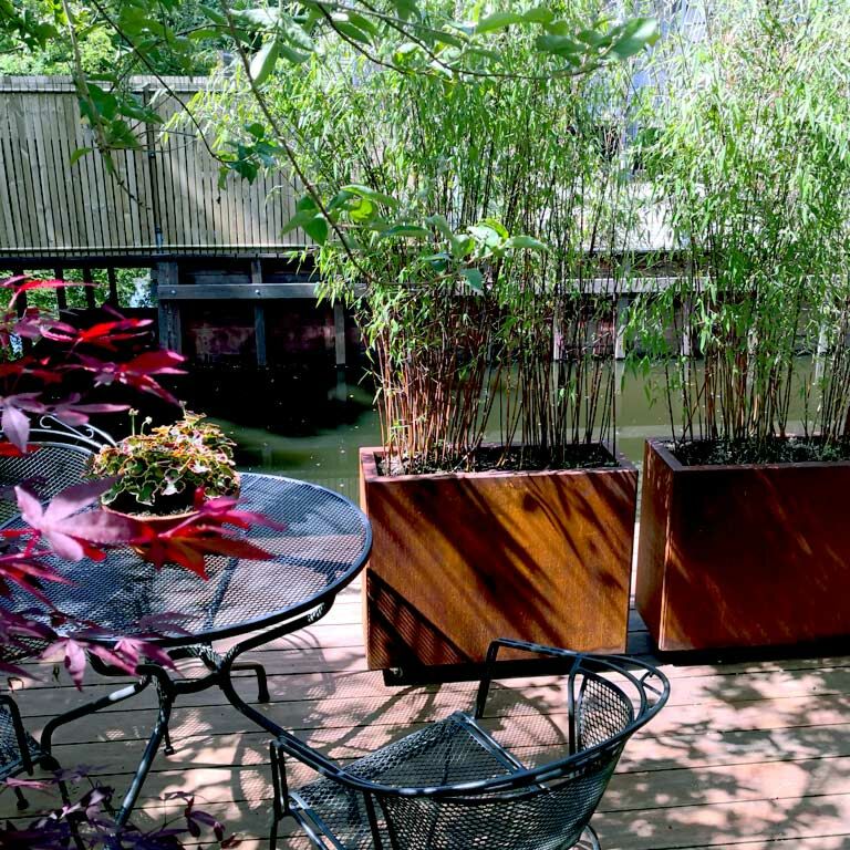 Ζαρντινιέρα από χάλυβα corten Τέξας 30 x 80 cm