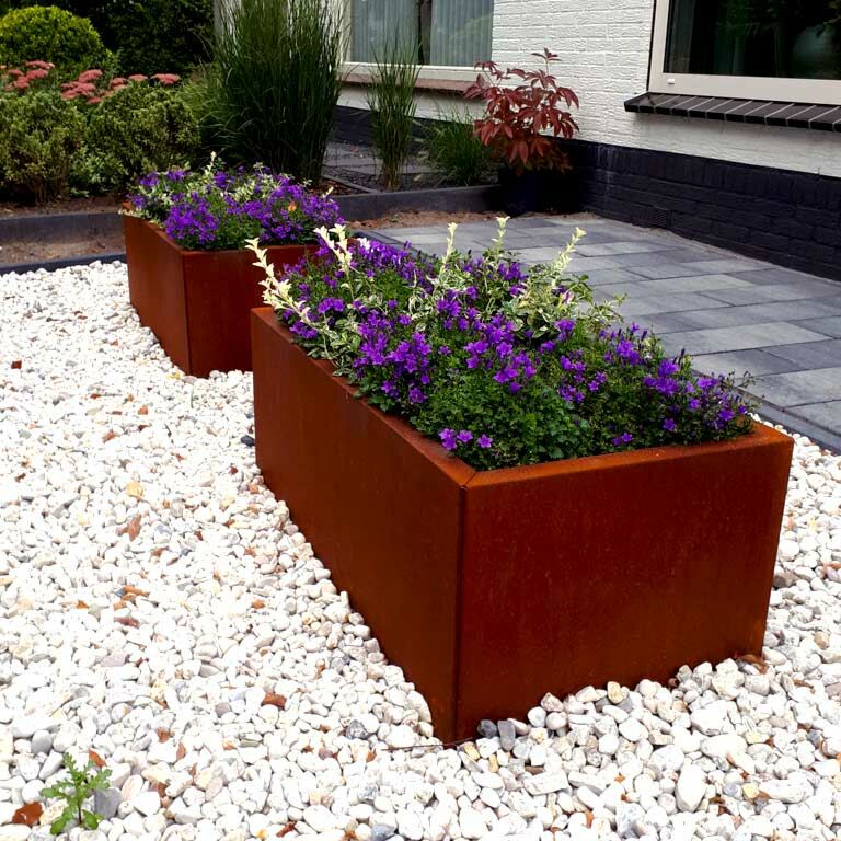 Ζαρντινιέρα από χάλυβα corten Τέξας 50 x 100 cm