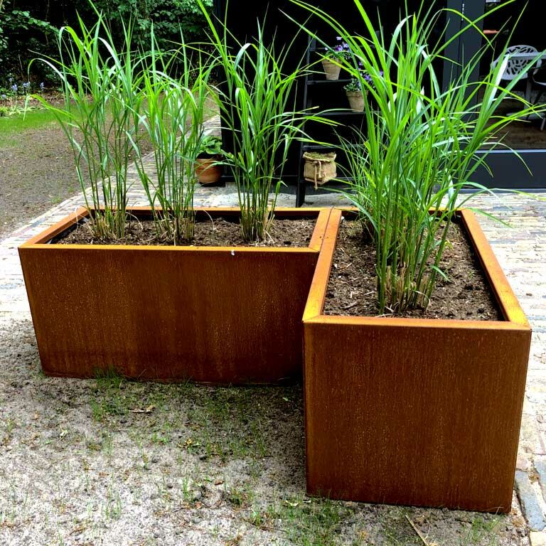 Ζαρντινιέρα από χάλυβα corten Τέξας 50 x 100 cm
