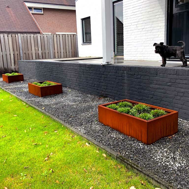 Ζαρντινιέρα από χάλυβα corten Τέξας 60 x 100 cm