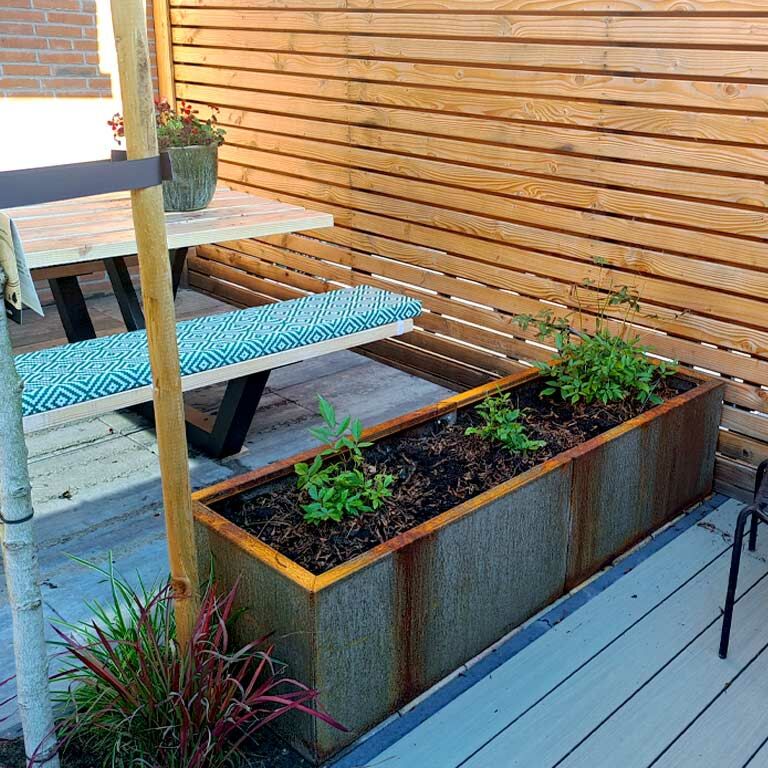 Ζαρντινιέρα από χάλυβα corten Texas xxl 160 x 50 cm