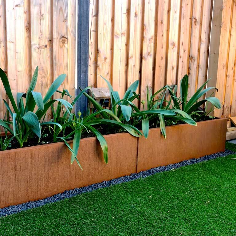 Ζαρντινιέρα από χάλυβα corten Texas xxl 240 x 50 cm