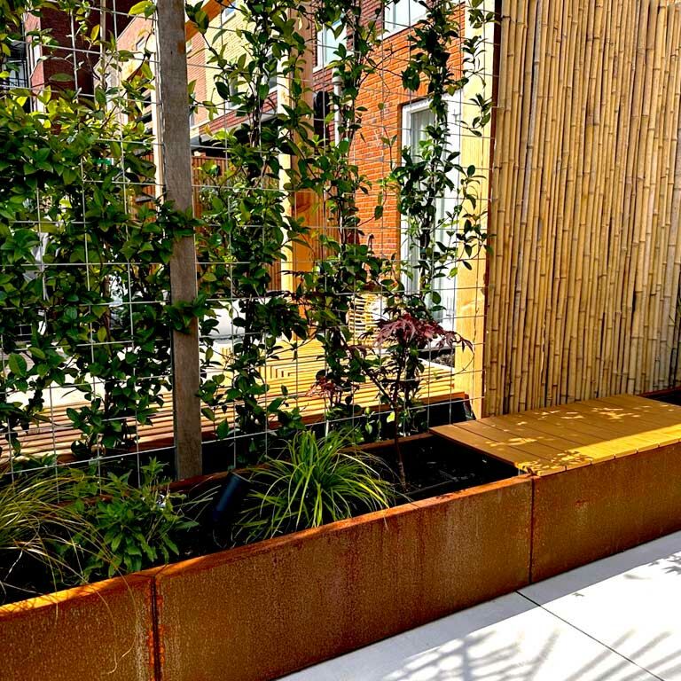 Ζαρντινιέρα από χάλυβα corten Texas xxl 500 x 60 cm