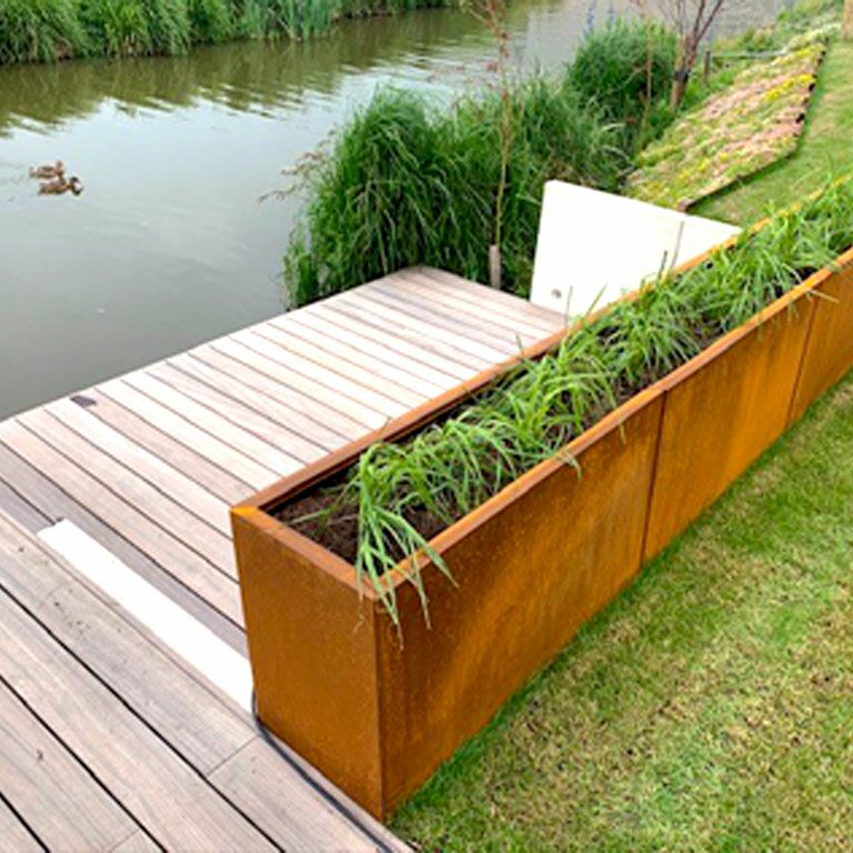 Ζαρντινιέρα από χάλυβα corten Texas xxl 400 x 40 cm
