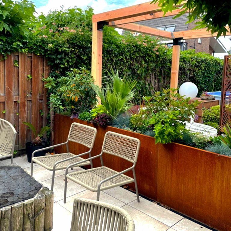 Ζαρντινιέρα από χάλυβα corten Texas xxl 480 x 30 cm