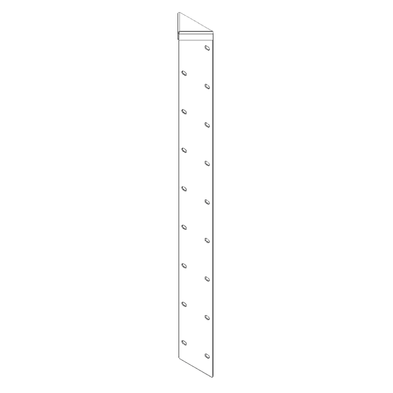 γωνιά Ατσάλι με επικάλυψη σκόνης 180° 100 cm