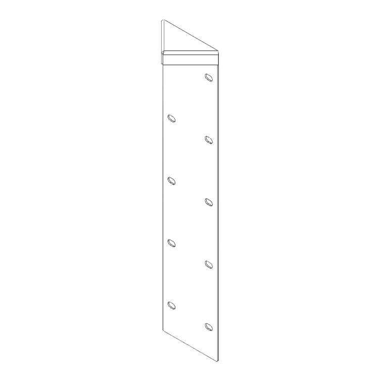 γωνιά Ατσάλι με επικάλυψη σκόνης 180° 50 cm