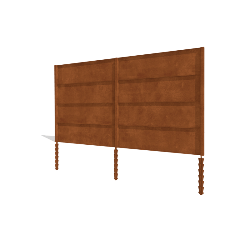 Φράχτης κηπου από χάλυβα corten H4 oλόκληρο σετ 378 cm