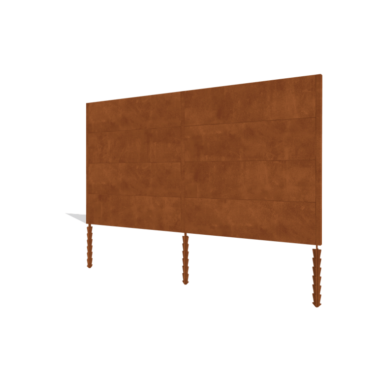 Φράχτης κηπου από χάλυβα corten H4 oλόκληρο σετ 378 cm