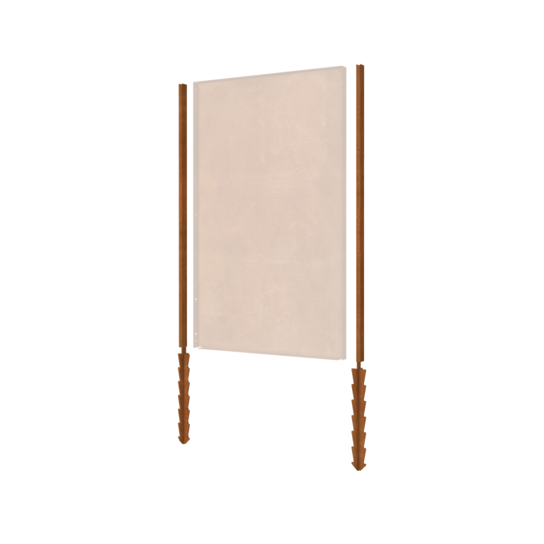 Βάση από ατσάλι corten ίσιο πείρος στήριξης με 190 x 6 x 3 cm