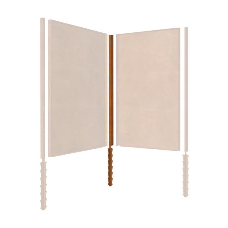Βάση από ατσάλι corten πείρος στήριξης γωνία με 190 x 6 x 6 cm