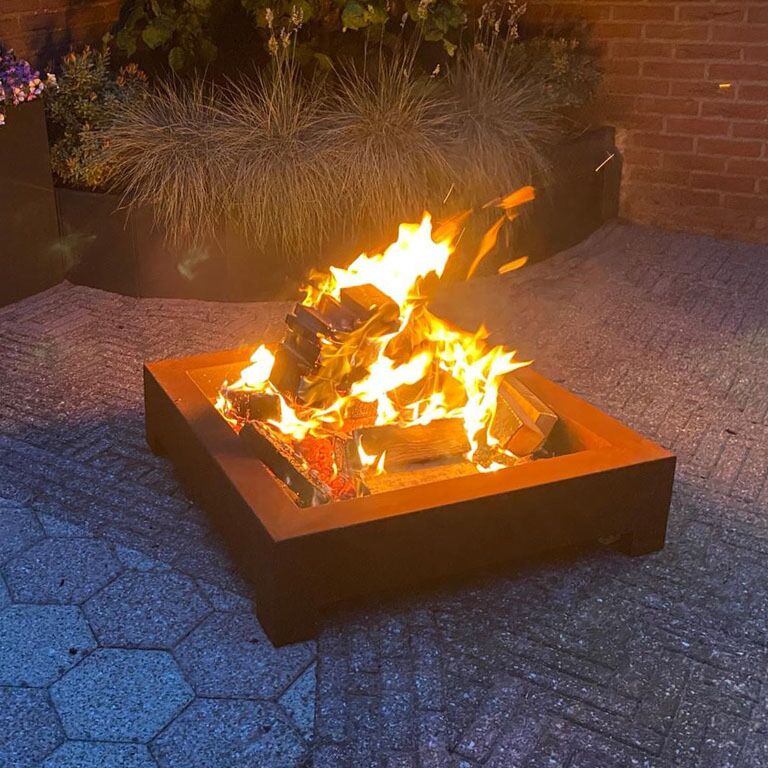 μπολ φωτιάς Χάλυβας Corten Detroit (τετράγωνο)