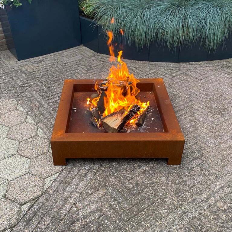 μπολ φωτιάς Χάλυβας Corten Detroit (τετράγωνο)