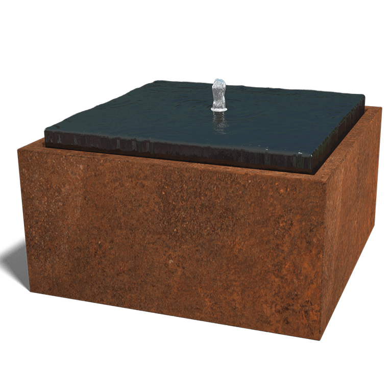 Συντριβάνι από ατσάλι corten 80 x 80 x 40 cm
