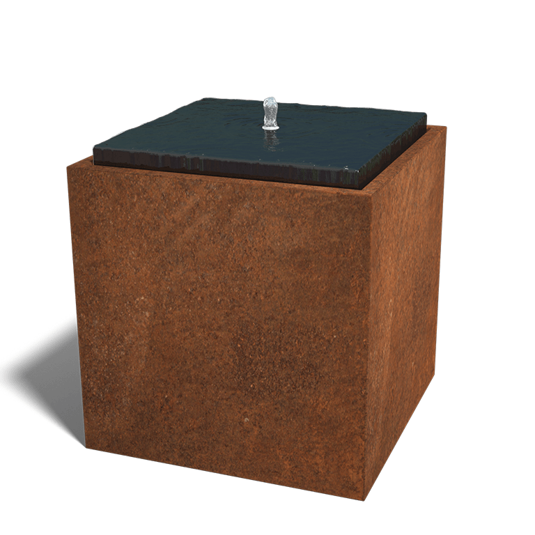 Συντριβάνι από ατσάλι corten 80 x 80 x 80 cm
