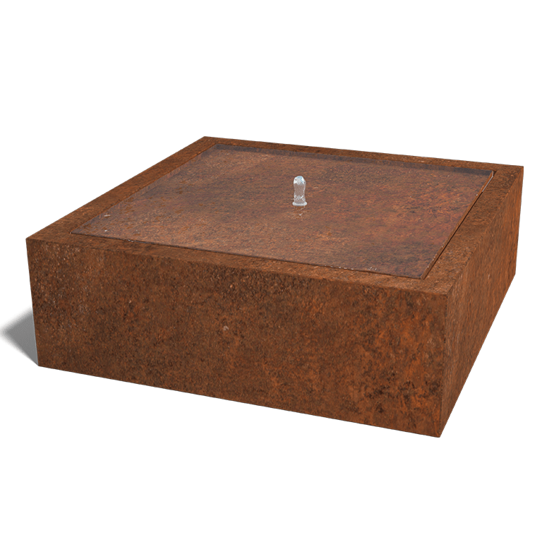 Συντριβάνι από ατσάλι corten 120 x 120 x 40 cm
