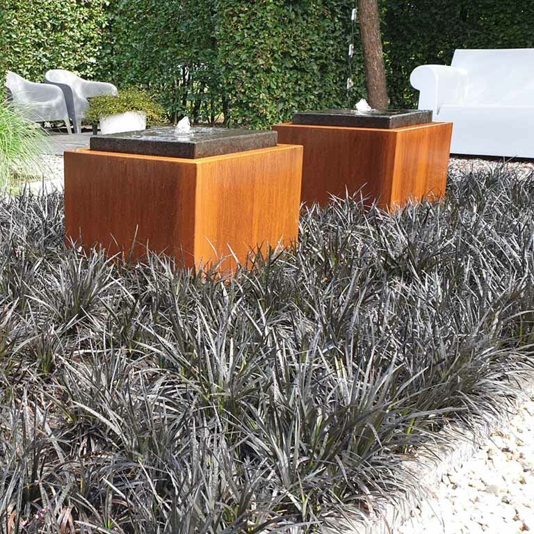 Συντριβάνι από ατσάλι corten 50 x 50 x 40 cm