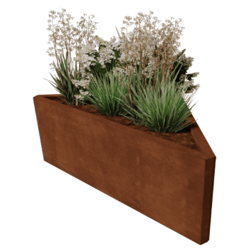 Ζαρντινιέρα από χάλυβα corten Alaska Ισοσκελές 112 cm