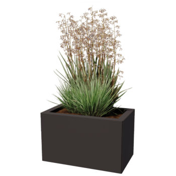 Ζαρντινιέρα από χάλυβα - Ορθογώνιο - 50 x 30 x 60 cm - Άλλο χρώμα RAL - Με πλάκα βάσης - Με τροχούς