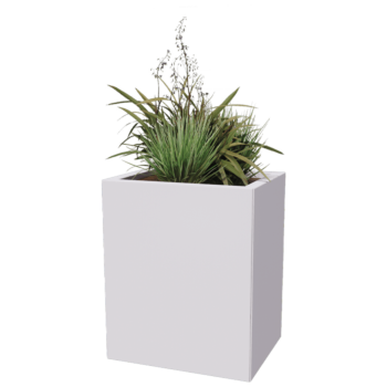 Ζαρντινιέρα από χάλυβα - Ορθογώνιο - 50 x 40 x 60 cm - Άλλο χρώμα RAL - Με πλάκα βάσης - Με τροχούς