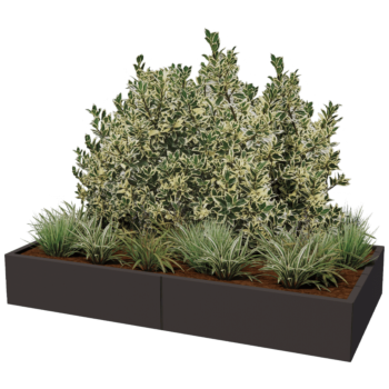 Ζαρντινιέρα XXL από χάλυβα - Ορθογώνιο - 200 x 100 x 40 cm - Άλλο χρώμα RAL - Με πλάκα βάσης