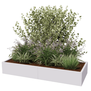 Ζαρντινιέρα XXL από χάλυβα - Ορθογώνιο - 200 x 80 x 30 cm - Άλλο χρώμα RAL - Χωρίς πλάκα βάσης