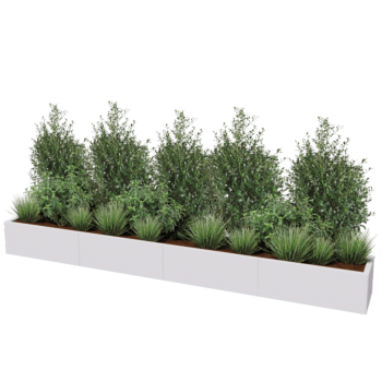 Ζαρντινιέρα XXL από χάλυβα - Ορθογώνιο - 320 x 40 x 40 cm - Άλλο χρώμα RAL - Χωρίς πλάκα βάσης