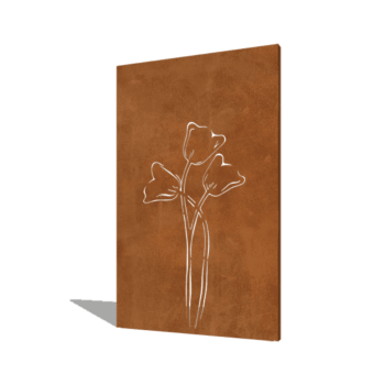 Πάνελ από ατσάλι corten τουλίπα συμμετρικό 120 x 6 x 190 cm