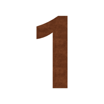 Αριθμός από ατσάλι corten 1 - 30 cm