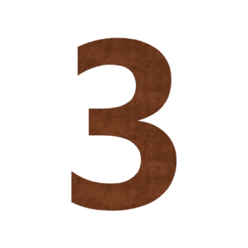 Αριθμός από ατσάλι corten 3 - 15 cm