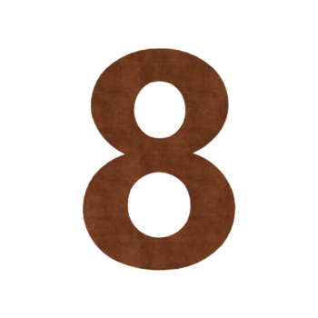Αριθμός από ατσάλι corten 8 - 50 cm