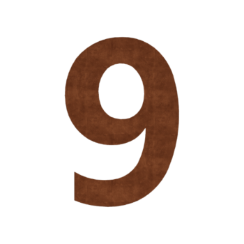 Αριθμός οδων από χάλυβα Corten 9 - 33,2 x 50 cm